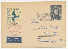 Card / Postmark / Label Austria 1957 50 Years Of Scouting - Baden Powell - Other & Unclassified