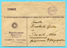 Brief Vom Flüchtlingslager Rheinfelden Nach Sissach - Gestempelt Feldpost Feldpostnummer 6000 - Documenten