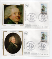 - 2 FDC CONDORCET - Série PERSONNAGES DE LA RÉVOLUTION FRANCAISE - BOURG LA REINE & RIBEMONT 24.6.1989 - - Rivoluzione Francese