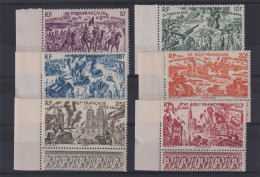 AEF 1946 Série Tchad Au Rhin PA 44 à 49, 6 Val ** MNH Petite Aminci Bord De Feuille Sur 46 Et 49 - Unused Stamps