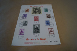 Secours D'Hivers 1941 ,grande Feuille + 10 Timbres, N° 09307 ,superbe état De Collection,Mint - ....-1951