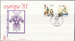 Europa CEPT 1981 Malte - Malta FDC2 Y&T N°616 à 617 - Michel N°628 à 629 - 1981