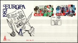 Europa CEPT 1982 Malte - Malta FDC1 Y&T N°649 à 650 - Michel N°661 à 662 - 1982