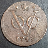 Netherlands East Indies VOC Holland Indonesia 1 One Duit 1749 Rosette Mintmark - Indonesien