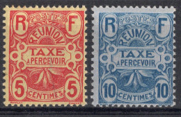 REUNION Timbres Taxe N°6* & 7* Neufs Charnières TB Cote : 2.50€ - Strafport