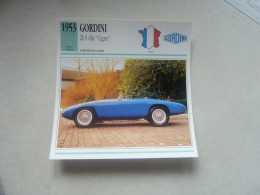 1953 - Voitures De Course - Gordini 26 S Dite Cigare - Moteur 6 Cylindres En Ligne - France - Fiche Technique - - Autres & Non Classés