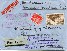 FRANCE LETTRE PAR AVION AVEC CACHET "FETE DU TRICENTENAIRE..." DEPART LE HAVRE ?-11-35 POUR LA GUADELOUPE - 1927-1959 Storia Postale