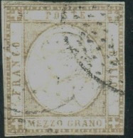 REGNO 1861 PROVINCE NAPOLETANE 1/2  BISTRO BRUNO USATO - Mint/hinged