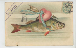 POISSON D'AVRIL - Jolie Carte Fantaisie Poisson Avec Coeur Transpercé D'une Flèche 1ER AVRIL - 1er Avril - Poisson D'avril