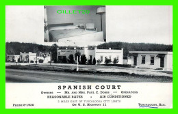 TUCALOOSA, AL -  SPANISH COURT COTTAGES - PAUL C. DOBBS, OPERATORS - TRAVEL IN 1955 - - Tuscaloosa