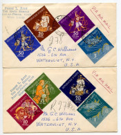 Haiti 1961 2 Registered Airmail Covers; Port-au-Prince To Watervliet, NY; Scott 475-479, C180-C182 Pirates & Privateers - Haiti