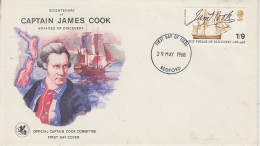 United Kingdom Cpt James Cook 1v FDC Ca Bedford 29 MAY 1968 (60216) - Esploratori E Celebrità Polari