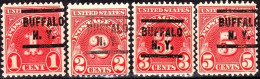 USA Precancels New York 1931 Sc DUE J80-83 1c 2c 3c 5c, P.11x10½. BUFFALO / N.Y. - Prematasellado