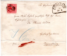 Bayern 1863, 3 Kr. Auf Brief V Eichstädt N. Regensburg M. "noch 6" (6 Kr. Porto) - Brieven En Documenten