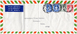 Irland 1946, 4 Marken Auf Luftpost Brief Nach Norwegen. - Cartas & Documentos