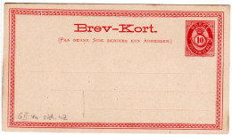 Norwegen P 6 II V1, Ungebr. 10 öre Ganzsache M. Variante Stehendes Wasserzeichen - Briefe U. Dokumente