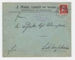 Bayern 1913, Posthilfstelle Neunkirchen Bei Weiden Auf Brief M. 10 Pf. V. Latsch - Brieven En Documenten