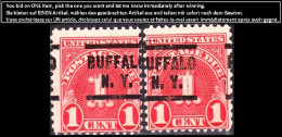 USA Precancels New York 1931 Sc DUE J80 1c P.11x10½ BUFFALO / N.Y. Shifted - Prematasellado