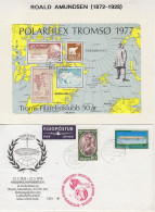 Roald Amundsen Card + Cover Polarfilex Tromso 1977  / Nordpolsonderflug 1978 (60221) - Esploratori E Celebrità Polari