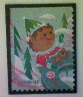 United States, Scott #5722, Used(o), 2022, Elf With Teddy Bear (60¢), Greens And Reds - Used Stamps