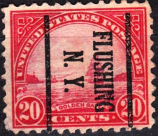 USA Precancels New York 1923 Sc567 20c Golden Gate. FLUSHING / N.Y. - Prematasellado