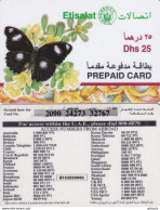 U.A.E. - Butterfly, Etisalat Prepaid Card Dhs 25, Used - Emirats Arabes Unis