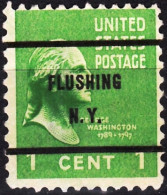 USA Precancels New York 1938 Sc804 1c Washington. FLUSHING / N.Y. Thin - Prematasellado