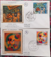 1976 -   2 FDC   Tableaux Delaunay / Vlaminck - 1970-1979