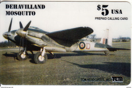 USA - Airplane, Dehavilland Mosquito, TCM Prepaid Card $5, Tirage 500, Exp.date 31/12/96, Mint - Sonstige & Ohne Zuordnung