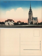 Ansichtskarte Coswig (Sachsen) Straßenpartie Cafe Und Kirche 1911 - Coswig