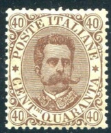 REGNO 1889 STEMMA 40 CENT. ** MNH  BEN CENTRATO - Mint/hinged