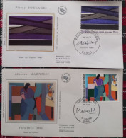 1986 -   2 FDC   Tableaux Soulages / Magnelli - 1970-1979