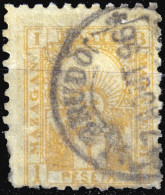 MAROC (Postes Locales) - 1893 MAZAGAN à MARRAKECH Yv.51 1P Jaune (dentelé 10) - Oblitéré (c.30€) (défaut) - Postes Locales & Chérifiennes