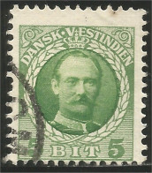 312 Danish West Indies Frederic VIII 1907 5 Ore Green Vert (DWI-33) - Danish West Indies