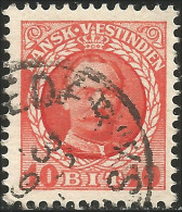 312 Danish West Indies Frederic VIII 1907 10 Ore Rouge Red (DWI-52) - Danish West Indies