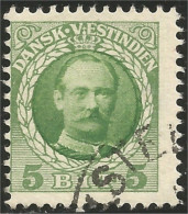 312 Danish West Indies Frederic VIII 1907 5 Ore Green Vert (DWI-39) - Danish West Indies