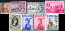 308 Dominica Small Collection 8 Stamps (DMN-55) - Dominica (...-1978)