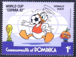 308 Dominica Disney Espana 82 Football Donald MNH ** Neuf SC (DMN-42c) - Dominica (1978-...)