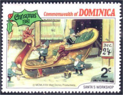 308 Dominica Disney Santa Claus Sleigh Traineau Père Noel MNH ** Neuf SC (DMN-23a) - Dominica (1978-...)