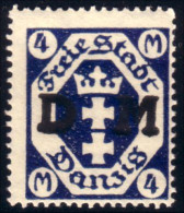 296 Danzig D M Overprint MH * Neuf Ch (DAN-19) - Officials