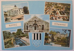 RUFFEC (16/Charente) - Vue Du Village / Blason - Eglise - Mairie - Chateau Vertreuil - Le Lien - Ruffec