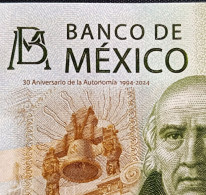 MEXICO 2024 NEW COMMEMORATIVE $200 BANKNOTE 30th. Anniv. TEXT FY Jonathan H. Sign. 6/12/23 - Mexico