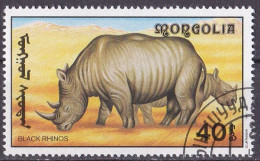 Mongolei 1991 Diceros Bicornis O/used (A1-21) - Rhinozerosse