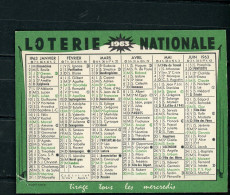 CALENDRIER 1963 FORMAT 10X8 CM  DISTRIBUÉ PAR "LOTERIE NATIONALE" - - Klein Formaat: 1961-70