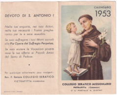 Calendarietto - Collegio Serrafico Missionario - Pietrafitta - Cosenza - Anno 1953 - Petit Format : 1971-80