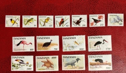 TANZANIE 1990 1991 Complete 15v Neuf MNH ** YT  Mi Pájaro Bird Pássaro Vogel Ucello Oiseau TANZANIA - Papagayos