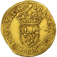 France, Henri III, Écu D'or Au Soleil, 1577, Rouen, Or, TTB+, Gadoury:504 - 1574-1589 Henri III