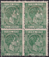 Cuba 1878 Sc 79 Ed 47 Block MLH* Patchy Gum - Cuba (1874-1898)