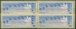 Frankreich ATM 1990 Vogelzug Satz 4 Werte ATM 11.2 B ZS 1 Postfrisch - 1985 « Carrier » Paper