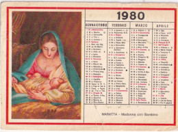 Calendarietto - Maratta - Maonna Con Bambino - Anno 1980 - Klein Formaat: 1971-80